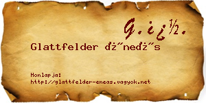 Glattfelder Éneás névjegykártya